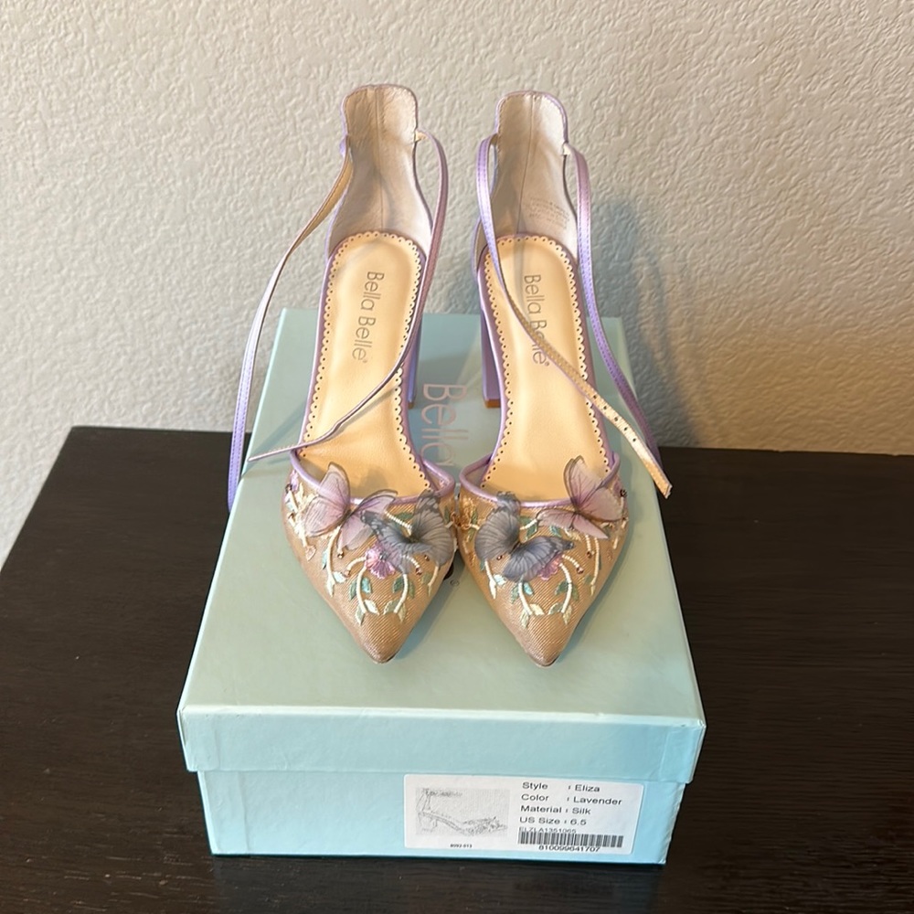 Bella Belle Eliza Lavender Block Heels